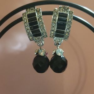 Stunning drop clip-on earrings,  vintage 80s